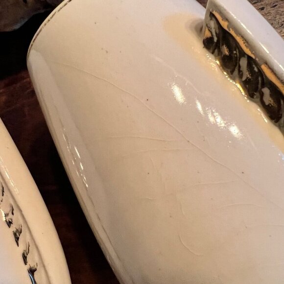 Vintage Set Of Ceramic Art Deco Style Vases With Gold Accents - Picture 11 of 12